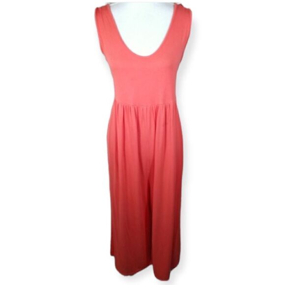 MOTHERHOOD MATERNITY CORAL JUMPSUIT SZ.L EUC - Picture 1 of 9